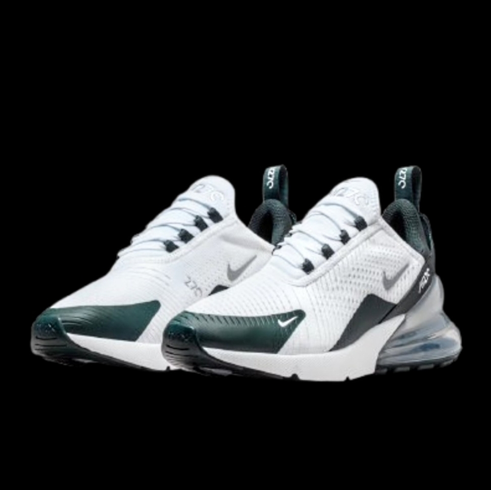 Nike Air Max 270 Running Mens Size 9/Womens 10.5 White Seaweed Green Silver